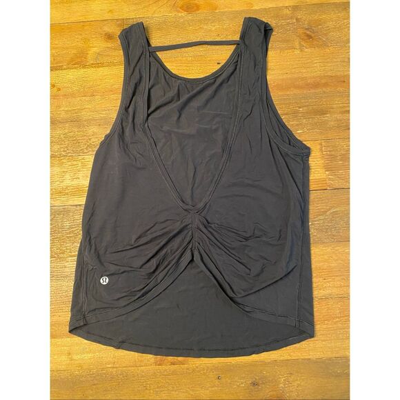 Lululemon size 6 Deep Stretch Tank black athletic active wear top shirt - Picture 10 of 13